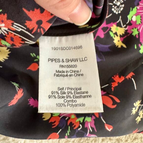 Veronica Beard Silk Dark Floral Gil Camisole NO BRAND / SIZE TAG APPROX Sz 8 - Picture 8 of 10